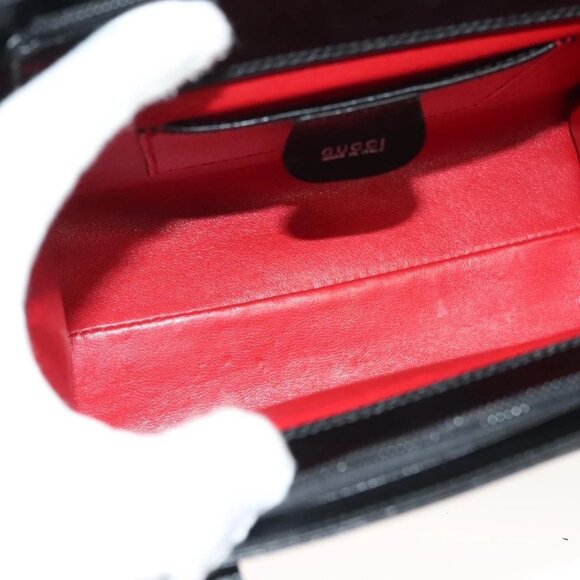 GUCCI Shoulder Bag Leather Black Silver 007 2023 - Picture 13 of 16
